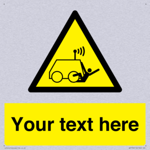 Custom warning run over by operator controlled machine